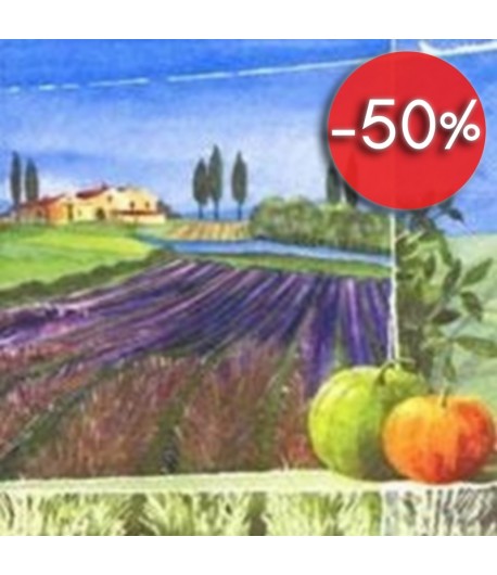 SERVIETTE CHAMPS DE LAVANDE ET MELONS