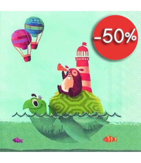 SERVIETTE LA TORTUE ET LA MER