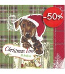 SERVIETTE CHIOT NOEL 2