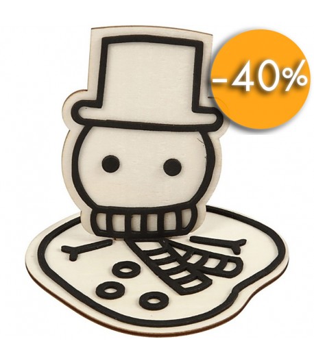 FIGURINE BOIS BONHOMME DE NEIGE - FOAM CLAY