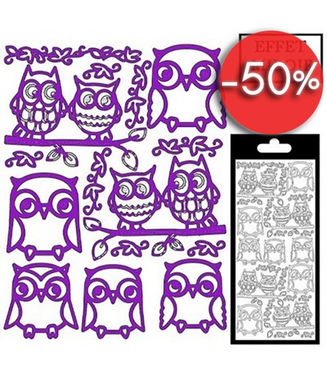 STICKERS HIBOUX VIOLET