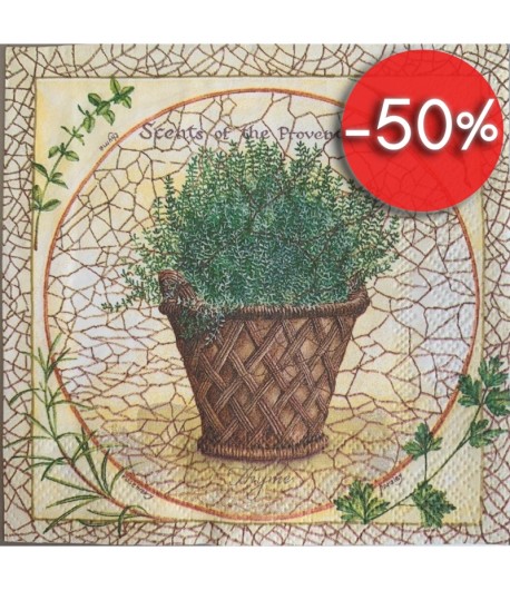 SERVIETTE COCKTAIL THYM ET HERBES DE PROVENCE
