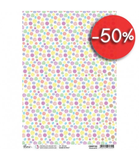 PAPIER DE RIZ A4 POLKA DOTS 21 X 29.7CM CBRP152