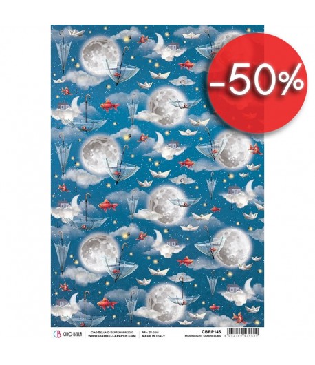 PAPIER DE RIZ MOONLIGHT UMBRELLAS 21 X 29.7CM CBRP145