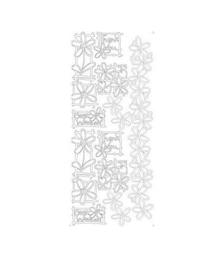 STICKERS FLEURS ARGENT