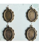 PENDENTIFS OVAL X4 BRONZE 2X2.5CM