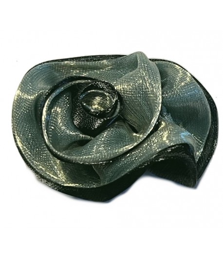 5 FLEURS EN TISSU - VERT ET NOIR 4.5X3CM