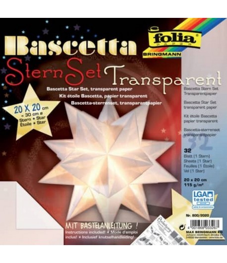 30 FEUILLES PAPIER ORIGAMI TRANSPARENT 20X20CM