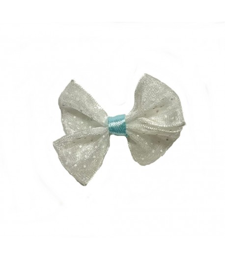 NOEUD VOILE BLANC BLEU CIEL