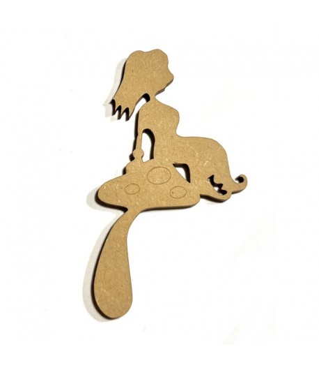 SUJET BOIS LUTINE SUR CHAMPIGNON 4.8X8.8CM
