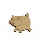 SUJET BOIS PETIT COCHON 3.9X3.4CM