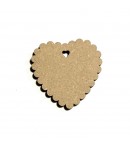SUJET BOIS COEUR FESTONNE 4CM