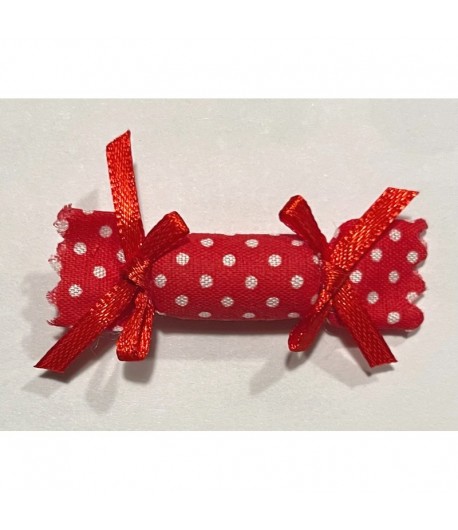 PAPILLOTTE EN TISSU ROUGE 5.4X1.5CM