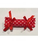 PAPILLOTTE EN TISSU ROUGE 5.4X1.5CM