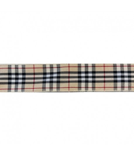RUBAN ECOSSAIS FACON BURBERRY  2 CM - 1 METRE