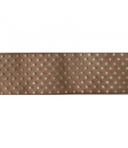 RUBAN TRANSPARENT BEIGE A POIS 2.5 CM - 1 METRE