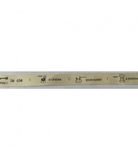 RUBAN ECRU COUTURE 1.5 CM - 1 METRE