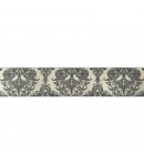 RUBAN ECRU MOTIFS GRIS 2.3 CM - 1 METRE