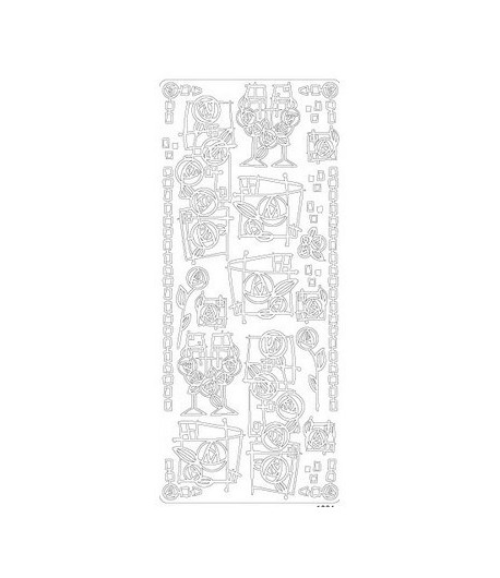 STICKERS FLEURS VERRE OR