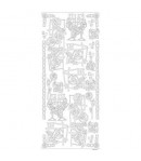 STICKERS FLEURS VERRE OR