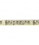 RUBAN BEIGE MUSIQUE 2.5 CM - 1 METRE