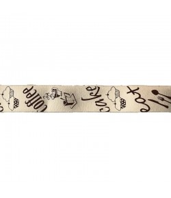 RUBAN ECRU CAKE COFFEE 2.5 CM - 1 METRE