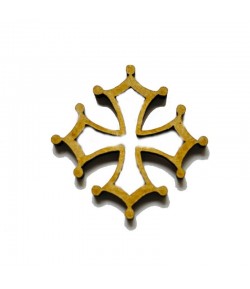 SUJET BOIS CROIX OCCITANE 4X4CM