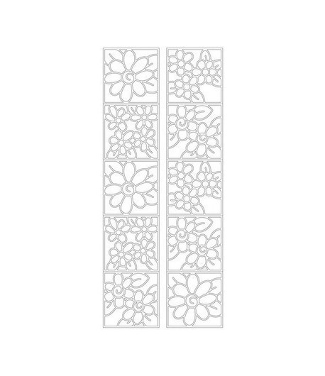 STICKERS FLEURS CARRES BLANCS