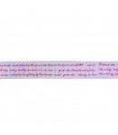 RUBAN BLANC ECRITURES ROSES 1.6 CM - 1 METRE