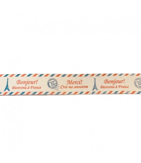 RUBAN ECRU PARIS 1.5 CM - 1 METRE