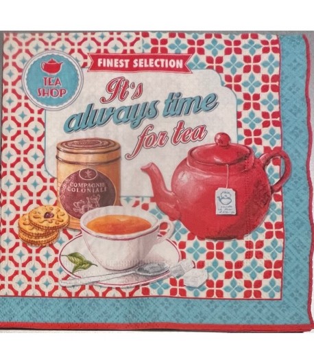 SERVIETTE THEIERE ROUGE