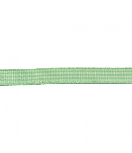 RUBAN VICHY VERT CLAIR 10MM - 1 M