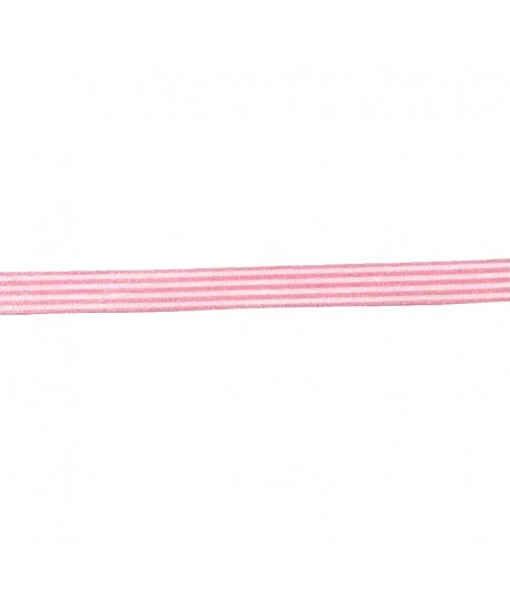 RUBAN ROSE BLANC 9MM - 1M