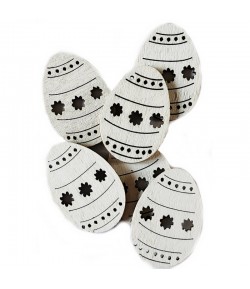 OEUFS EN BOIS BLANCS X 6