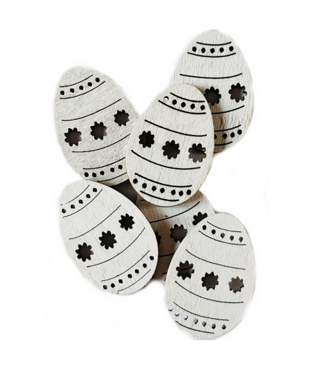 OEUFS EN BOIS BLANCS X 6