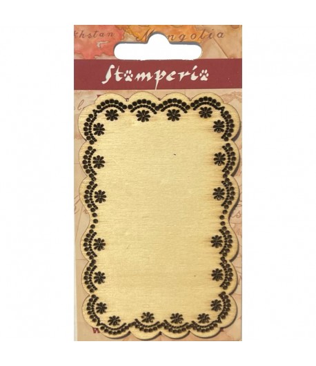 ETIQUETTE EN BOIS FESTONNE 6.4X10CM