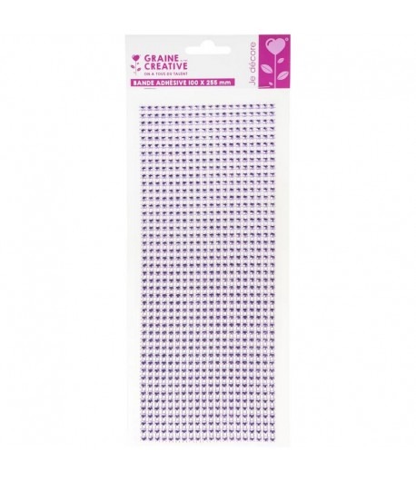 BANDES STRASS ADHESIVES VIOLET 10X25.5CM