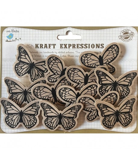 CHIPBOARD ADHESIFS PAPILLONS X12