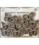 CHIPBOARD ADHESIFS PAPILLONS X12