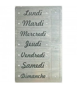PLAQUE EN METAL JOURS DE LA SEMAINE 6.5X9.9CM