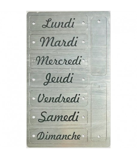 PLAQUE EN METAL JOURS DE LA SEMAINE 6.5X9.9CM