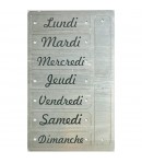 PLAQUE EN METAL JOURS DE LA SEMAINE 6.5X9.9CM