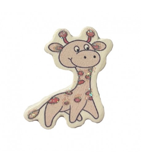 GIRAFE EN BOIS - ROSE