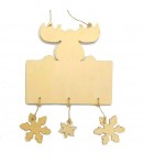 SUPPORT EN BOIS ELAN ET 3 FLOCONS 21.3X34CM