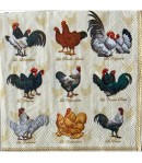 SERVIETTE COCKTAIL JOLIES POULES