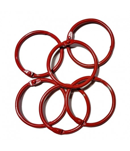 6 ANNEAUX ROUGE - 3.5CM