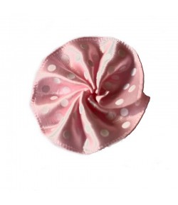 FLEUR EN TISSU - ROSE POIS BLANC 3.3CM