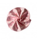 FLEUR EN TISSU - ROSE POIS BLANC 3.3CM