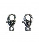 CADENAS COEUR METAL ARGENT ANCIEN X2 1.5X2.5CM