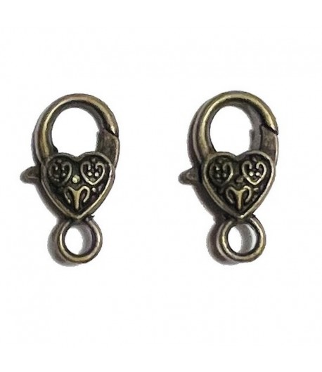 CADENAS COEUR METAL BRONZE MOTIFS X2